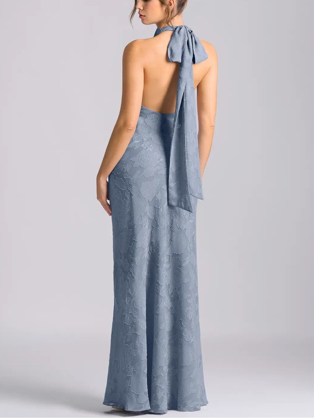 Azazie Light Blue Floral Maxi Dress - Picture 3 of 3